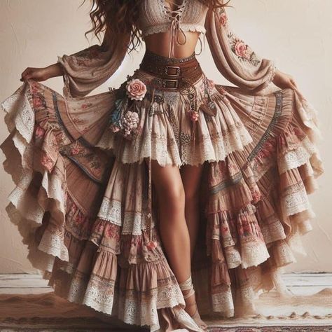 Boho Dress Outfit, Boho Maxi Skirt, Chique Outfit, Estilo Hippy, Bohemian Style Clothing, Boho Outfit, Estilo Hippie, Boho Style Outfits, Hippie Style Clothing