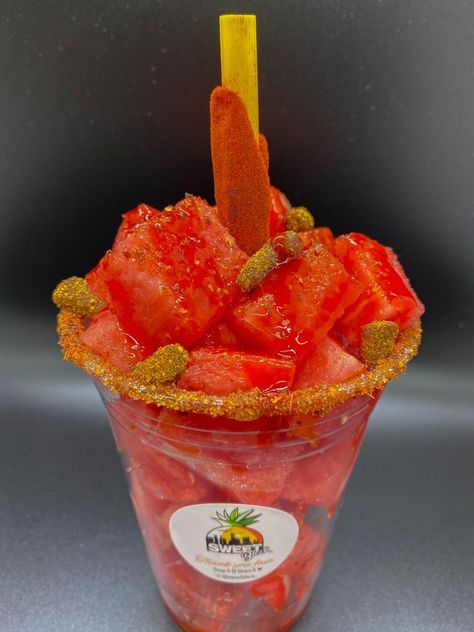 Fruits With Tajin, Watermelon Tajin, Candied Watermelon, Chamoy Candy, Watermelon Snack, Tamarind Candy, Desserts Ice Cream, Tamarind Fruit, Fruit Birthday Cake