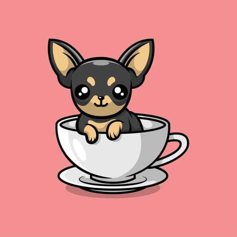 Lindo chihuahua en una ilustración de di... | Premium Vector #Freepik #vector #perro #animal #lindo #cara Chihuahua Cartoon, Chihuahua Drawing, Profile Banner, Pusheen Cute, Draw Anything, Dog Chihuahua, Puppy Drawing, Brochure Print, Puppy Art