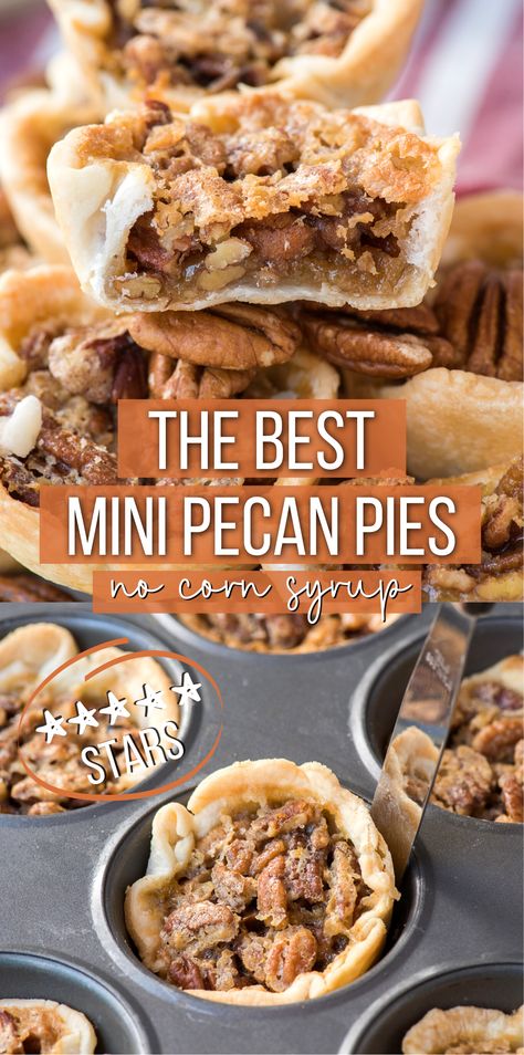 Mini Pecan Pie Without Corn Syrup, Mini Pecan Pies No Corn Syrup, Pecan Pies In A Muffin Tin, Mini Pecan Pies Without Corn Syrup, Mini Bourbon Pecan Pies, Pecan Pie Tassies, Pecan Pie Mini Pies, Mini Pecan Pies In A Muffin Tin Easy, Mini Pecan Pies Easy