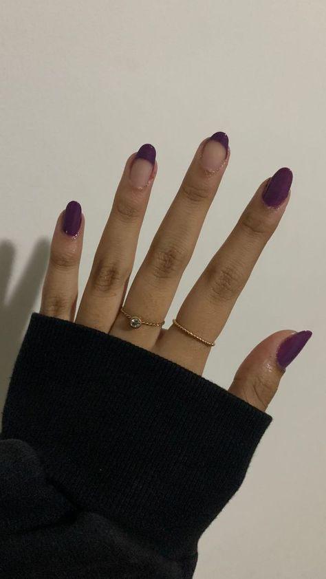 Dark Purple Nails, Uñas Ideas, Violet Nails, Purple Acrylic Nails, Purple Nail Designs, Purple Nail, Basic Nails, Almond Acrylic Nails, Dark Nails