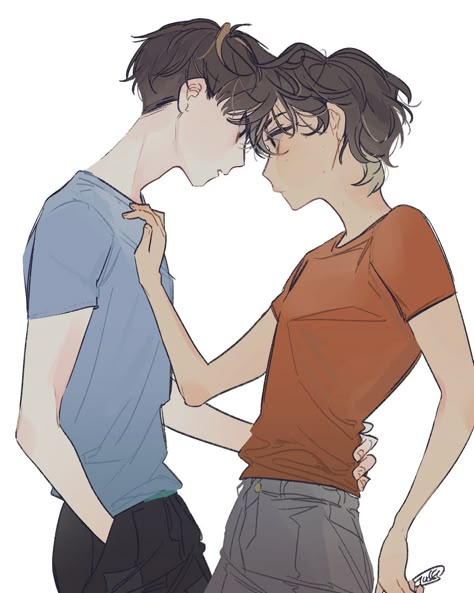 Boy Illustration, Queer Art, 캐릭터 드로잉, Couple Drawings, 영감을 주는 캐릭터, Art Poses, Gay Art, Kpop Fanart, Anime Poses Reference