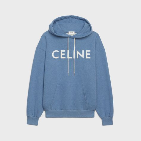 CELINE LOOSE COTTON FLEECE HOODIE - Blue / Off White | CELINE Celine Clothes, Png Clothes, Fotografi Digital, Sweatshirts For Women, Hoodie Logo, Cotton Logo, Cotton Fleece, Fleece Hoodie, Luxury Handbags