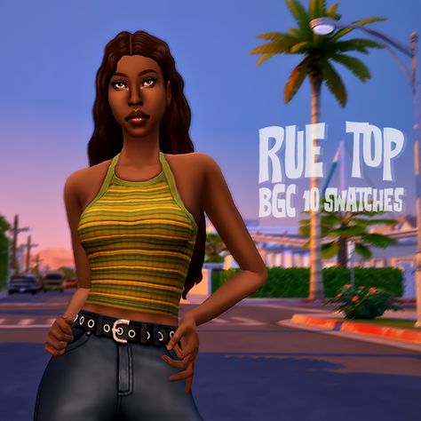 Rue Top / BGC / 10 Swatches | Pinealexple on Patreon Los Sims 4 Mods, Cc Top, Alpha Cc, Cc Clothes, Pelo Sims, Sims 4 Mm Cc, Sims 4 Cc Folder, Sims 4 Teen, Sims 4 Characters