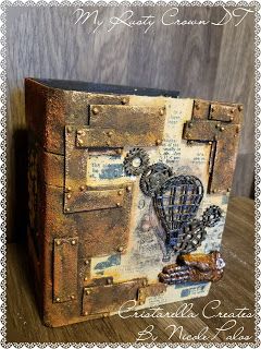 Mini Albümler, Steampunk Kunst, Steampunk Scrapbook, Steampunk Book, Art Journal Challenge, Steampunk Mixed Media, Steampunk Crafts, Art Journal Prompts, Art Journal Cover