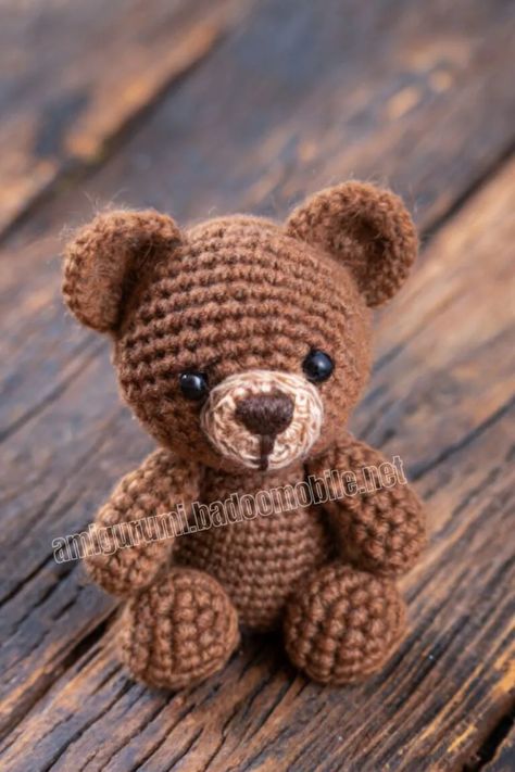 Amigurumi Little Teddy Bear Free Pattern-3 – Free Amigurumi Crochet Brown Bear Crochet Pattern, Crochet Mini Bear Free Pattern, Mini Bear Crochet Pattern, Free Crochet Animal Patterns Amigurumi, Mini Teddy Bear Pattern, Mini Crochet Animals Pattern Free, Mini Bear Crochet, Crochet Mini Bear, Mini Crochet Animals