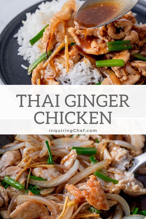 Thai Stir Fry Sauce, Fluffy Jasmine Rice, Garlic Ginger Sauce, Chicken Stir Fry Sauce, Garlic Ginger Chicken, Ginger Chicken Recipes, Cooking Jasmine Rice, Lean Chicken, Ginger Chicken