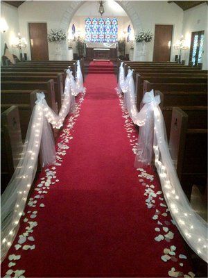 Wedding Chapel Decorations, Wedding Pew Decorations, Tulle Decorations, Church Aisle, Hall Decorations, Wedding Church Decor, Pew Decorations, Wedding Pews, Wedding Isles