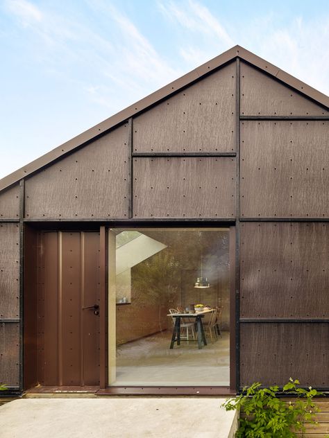 Blackened Plywood Covers The Exterior Of This Swedish Summer House Swedish Summer House, Plywood House, Swedish Summer, Plywood Siding, House Cladding, Plans Architecture, Layout Architecture, Traditional Building, Victorian Architecture