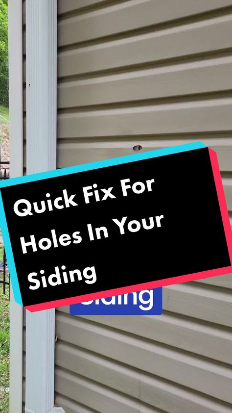 Easy DIY repair for hole in your vinyl siding using Guppyhill Vinyl Si... | vinyl siding repair | TikTok Vinyl Siding Repair, Vinyl Siding Hooks, Siding Repair, Diy Repair, Vinyl Siding, Zeppelin, Easy Diy, Siding, Repair