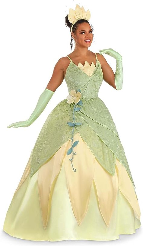 Amazon.com: Disney's Princess and the Frog Deluxe Tiana Costume Adult - L : Clothing, Shoes & Jewelry Princess Tiana Costume, Tiana Costume, Tiana Dress, Disney Princess Cosplay, Fun Costumes, Princesa Tiana, Frog Costume, Disney Princess Tiana, Frog Princess