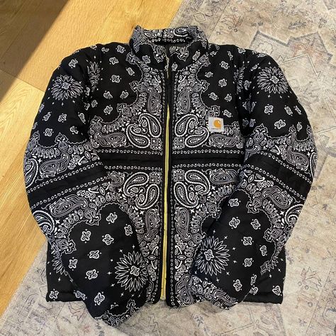 Carhartt Carhartt Bandana bomber jacket Bandana Jacket, Men's Outerwear, Carhartt Mens, Mens Outerwear, Paisley, Bomber Jacket, Street Wear