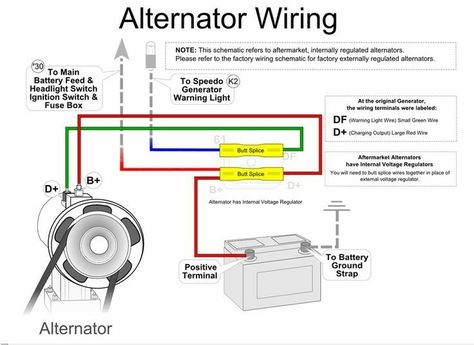 Simple alternator wiring diagram Alternator Wiring Diagram, Car Alternator, Automotive Mechanic, Electrical Wiring Diagram, Vw Parts, Automotive Electrical, Vw Porsche, Vintage Vw, Vw Van