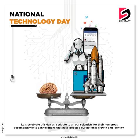 Give a day to the beautiful technological innovations because of which you are reading this post. #Technology #Tech #Innovation #Business #Science #Digistart #HappyNationalTechnologyDay Technology Day, Tech Innovation, Child Day, Lets Celebrate, Digital Marketing Agency, Bangalore, Marketing Agency, Digital Marketing, Science