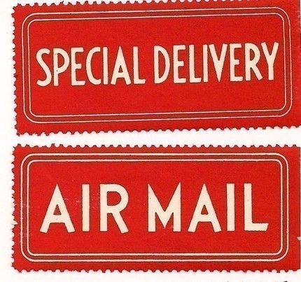 Vintage mailing labels via ImagineArt7’s Etsy shop. Postal Art, Etsy Packaging, Cards Valentines, Christmas Mail, Travel Stamp, Going Postal, Dollhouse Printables, Ticket Design, Mailing Labels