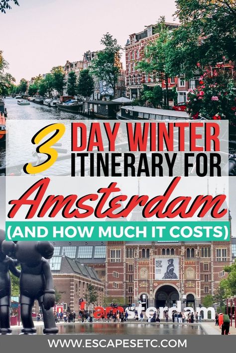 Are you planning an awesome winter trip to Amsterdam and want to get an idea about how much 3 days in Amsterdam will cost? Look no further! Check out my 3 day Amsterdam Itinerary to find out the top things to do in Amsterdam and how much to budget for it. #amsterdam #amsterdamwinter #weekendinamsterdam #3daysinamsterdam #europewinter Amsterdam In Winter, 2 Days In Amsterdam, 3 Days In Amsterdam, Amsterdam Winter, Amsterdam Trip, Amsterdam Itinerary, Winter Trip, Visit Amsterdam, Solo Travel Tips