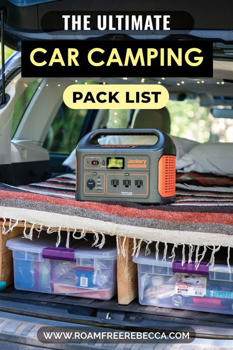 Ready to car camp this summer? Here is the ultimate car camping pack list so you are properly prepared and don’t forget a single thing! #carcamping #packinglist #carcamper #roadtrips 4runner Car Camping, Camping Pack List, 4runner Camper, 4runner Camping, Rav4 Camping, Car Camping Checklist, Car Camping Organization, Car Camping Essentials, Camping Essentials List