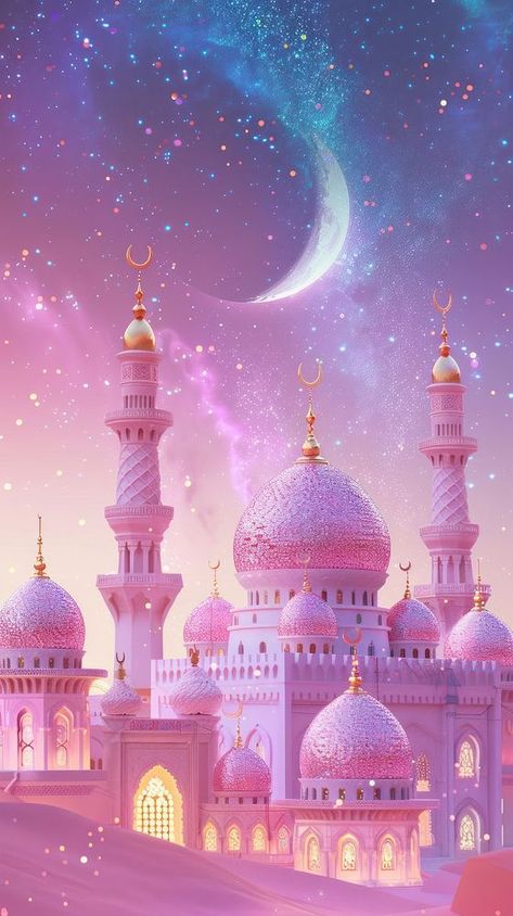 Ramadan architecture building outdoors | premium image by rawpixel.com / Darakoon Jaktreemongkol Pink Mosque Wallpaper, Pink Islamic Wallpaper, Islamic Background Images, Crescent Moon Background, Ramadan Mubarak Background, Wallpaper Mosque, Background Islamic Design, Iphone Wallpaper Galaxy, Beautiful Hadith