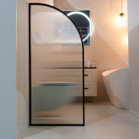 Bathroom Toilet Divider Ideas, Glass Divider Bathroom, Fluted Glass Bathroom Partition, Bathroom Divider Ideas Toilets, Toilet Partition Design Privacy Walls, Urinal Partition Design, Bathroom Partition Glass Design, Toilet Divider Wall Ideas, Toilet Glass Partition