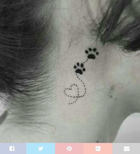 Doggie Tattoos, Animal Tattoos For Women, Cat Tattoo Ideas, Tiny Wrist Tattoos, Pawprint Tattoo, Dog Memorial Tattoos, Tattoos To Cover Scars, Cool Wrist Tattoos, Clever Tattoos