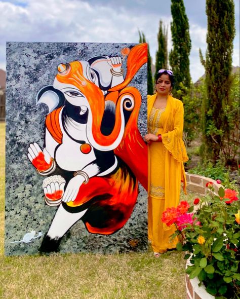 https://etsy.me/1sZR0O0 Features “Ganesha” traditional , contemporary, modern style art Pls share my work if you like it🙏 Shop now- https://etsy.me/1sZR0O0 https://www.facebook.com/Rituhandmadearts ✨Fortunate to decorate my beautiful client Sirsha and Raghu’s house in Frisco , TX with my painting This painting is done on 6 ft x 4ft ready to hang canvases ✨. /*Please get in touch with me if you would like to get a custom paintings done for your favorite space be it home , office or business Ganesh Painting Canvases, Modern Art Painting, Ganesh Art Paintings, Ganesh Art, Beautiful Abstract Art, Painting Canvases, Board Decoration, Indian Gods, Modern Art Paintings