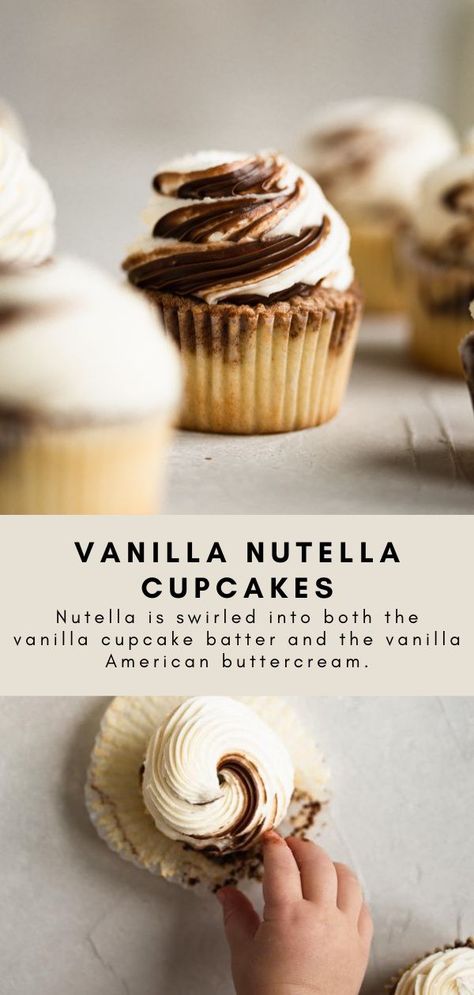 Cupcake Recipes Nutella, Unique Vanilla Cupcakes, Cupcakes With Vanilla Cake, Vanilla Based Cupcakes, Nutella Cupcake Recipes, Vanilla Cupcake Flavors, Vanilla Cupcakes Ideas, Easy Baking Recipes Cupcakes, Fruit Loop Cupcakes