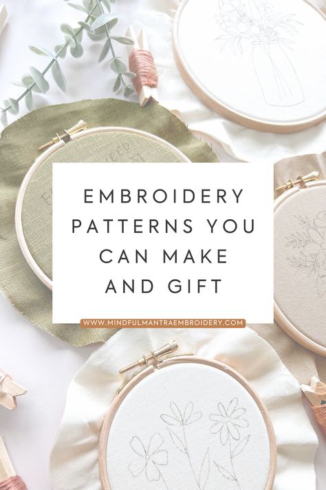 Handmade gifts are amazing, right?! Here's some simple embroidery patterns you can make that you can gift too! From personalisable patterns to embroidering clothing, and all the tips you need to make the perfect embroidered gift. Embroidered Projects Ideas, Best Friend Embroidery Design, What Can You Embroider, Custom Embroidery Ideas, What To Do With Finished Embroidery, Hand Embroidered Gifts Ideas, Hand Embroidery Gift Ideas, Embroidery For Mom, Machine Embroidery Gift Ideas