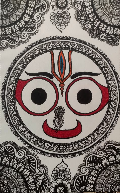 Jagannath Sketch Art, Jagganath Lord Drawing, Jagannath Mandala Art, Shree Jagannath Painting, Rath Yatra Mandala Art, Lord Jagannath Drawing, Lord Jagannath Canvas Painting, Jagannath Painting Art Mandala, Jagannath Drawing