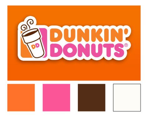 Donut Color Palette, Burger Color Palette, Fast Food Restaurant Color Palette, Food Brand Color Palette, Fast Food Color Palette, Doughnut Branding, Dunkin Donuts Logo Aesthetic, Food Colors Palette, Eye Makeup Images