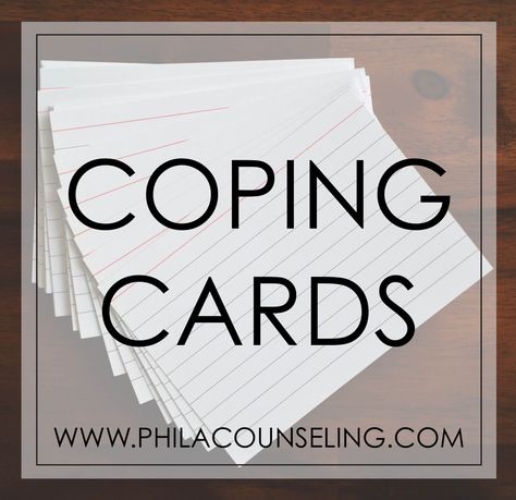 Coping Cards, Group Therapy Activities, Mental Health Activities, Adolescent Health, Mental Health Counseling, School Social Work, Counseling Activities, Counseling Resources, Therapy Worksheets