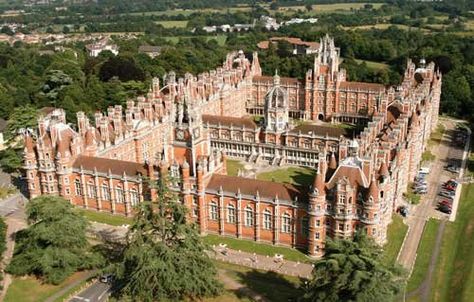 The beautiful, University of London Fancy School Building, Royal Holloway University Aesthetic, Royal School Aesthetic, Fancy Buildings, Royal Holloway University Of London, Academy Building, Future University, Royal Holloway University, University Building