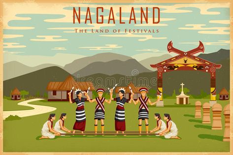 Culture of Nagaland. Illustration depicting the culture of Nagaland, India , #Affiliate, #Illustration, #Nagaland, #Culture, #India, #culture #ad Culture Of Nagaland, Nagaland Illustration, Nagaland Painting, Nagaland Aesthetic, Nagaland Art, Nagaland Culture, Cultural Pictures, India Illustration, Drawing Pokemon