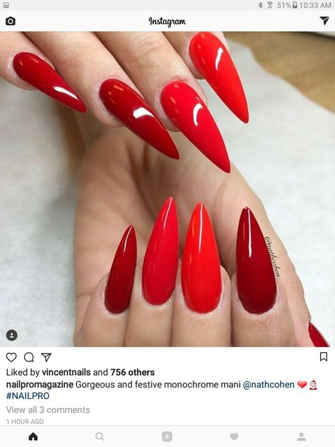 Red Stiletto Nails, Nail Art Idea, Red Nail Art, Matte Nails Design, Nails Red, Super Nails, Red Nail, Ideas Nails, Trendy Nail Art