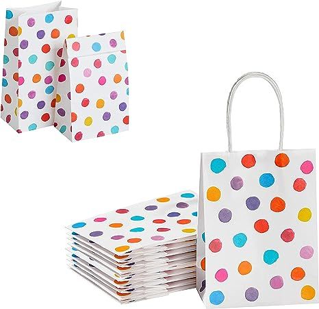 Amazon.com: SUNCOLOR 25 6" Polka Dot Gift Bags and 30 Polka Dot Party Favor Bags Bundle : Health & Household Birthday Treat Bags, Retail Bag, Polka Dot Birthday, Easter Gift Bags, Goodie Bags For Kids, Polka Dot Party, Retail Bags, Goody Bags, Small Gift Bags