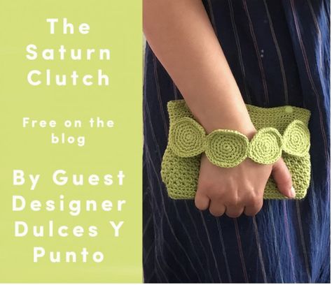 DIY The Saturn Clutch Bright Crochet, Clutch Pattern, Diy Crochet Patterns, Crochet Bags Purses, Quick Gifts, Crochet Jacket, Knitting And Crochet, Learn To Crochet, Diy Crochet