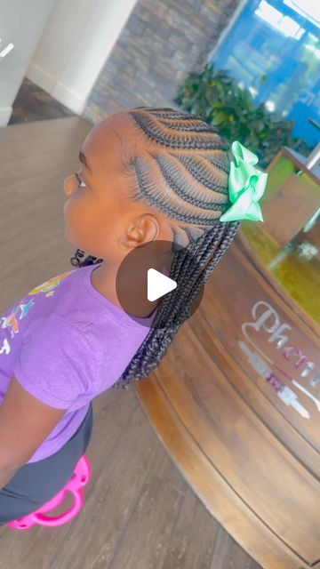 Girls Mohawk Hairstyle Kids, Kids Braided Ponytail With Curls, Kids Cornrows Natural Hair, Braided Mohawk Hairstyles For Kids, Kids Half Up Half Down Braids, Kids Braids With Curls, Kids Braided Hairstyles With Hearts, Braid Mohawk Black Hair Kids, Kids Mohawk Braids