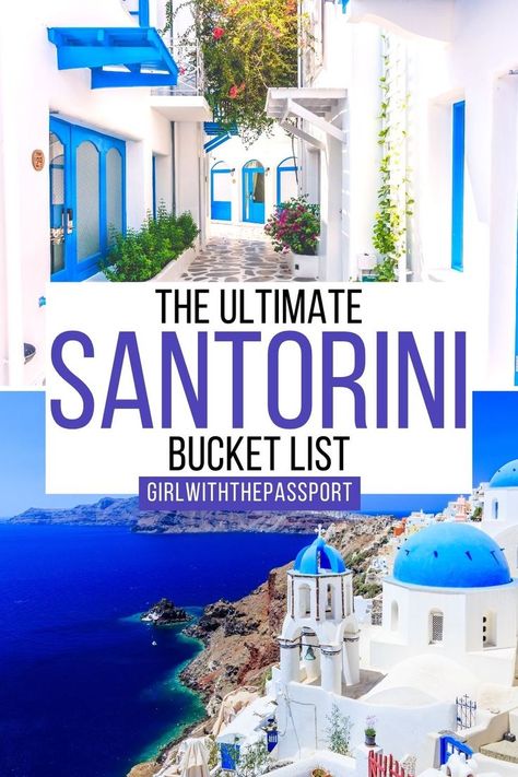 The Ultimate Santorini Bucket List + Secret Expert Tips Santorini Bucket List, Where To Stay In Santorini, Santorini Itinerary, Santorini Beaches, Greece Cruise, Greek Islands Vacation, Things To Do In Santorini, Greek Travel, Santorini Travel