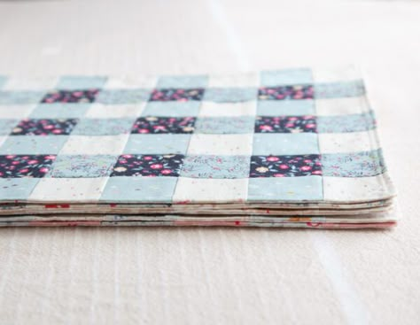 How to make Gingham Placemats   Giveaway! | WeAllSew Quilted Table Mats Placemat, Gingham Fabric Quilt, Charm Pack Placemat Patterns, Placemat Quilt Patterns, Diy Placemats Fabric Free Pattern, Easy Quilted Placemats, Sewing Placemats Pattern, Quick Placemats, Placemat Sewing Pattern