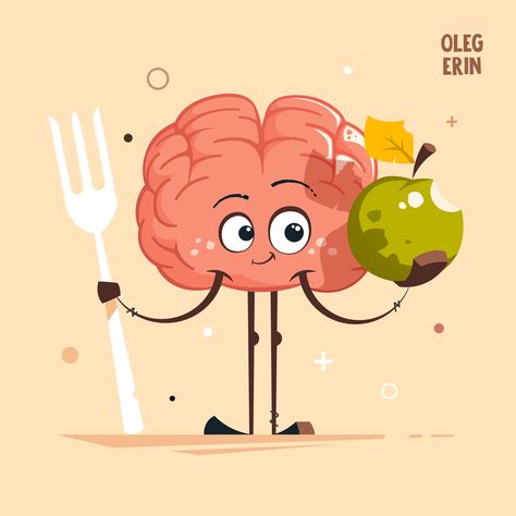 Brain Character, Food Illustration Art, Food Poster Design, Food Wallpaper, Health App, Brain Food, Food Poster, Food Illustrations, Design Concept