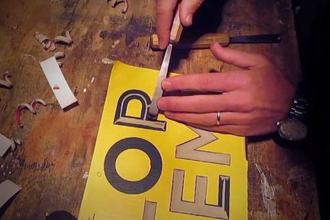 The Process: How to Create a Hand Carved Wooden Sign from Scratch Dremel Art, Diy Crafts For Men, Crafts For Men, Painting Letters, Aztec Home Decor, Horror Home Decor, Hand Carved Signs, Spanish Home Decor, Wooden Carved Signs