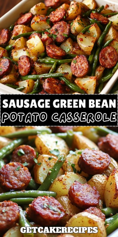 Sausage Green Bean Potato Bake, Sausage Red Potatoes Green Beans, Green Bean Sausage Casserole, Fresh Green Beans Potatoes And Sausage Crockpot, Greens And Beans Recipe With Sausage, Sausage Green Beans And Potatoes In Oven, Greenbeans Potato Sausage, Sheet Pan Sausage Potatoes Green Beans, Sausage Green Beans Potatoes Crockpot