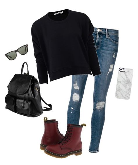 "Hey, Loves!" by hanakdudley ❤ liked on Polyvore featuring Frame Denim, T By Alexander Wang, Dr. Martens, PARENTESI, Uncommon, Ray-Ban, women's clothing, women, female and woman Maroon Combat Boots Outfit, Dark Red Doc Martens Outfit, Burgundy Docs Outfit, Dr Martens Red Boots Outfit, Dr Martens Burgundy Boots Outfits, Cherry Red Dr Martens Outfit, Red Dr Martens Outfit, Red Combat Boots Outfit, Burgundy Combat Boots Outfit