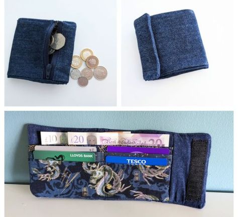 Man’s wallet project denim Sew Wallet, Strawberry Patch, Wallet Men, Gifts For Father, Sewing Tutorials, Fathers Day Gifts, Christmas Diy, Perfect Gift, Wallet