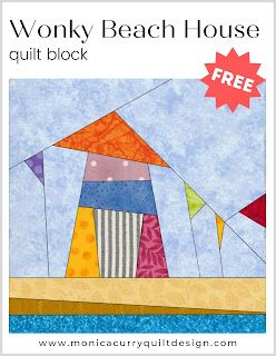 Wonky Quilt Blocks, Beach House Quilts, House Quilt Blocks, House Quilt Block, House Quilt Patterns, Quilt Blocks Patterns, House Quilts, Beach Shack, Sewing Quilts