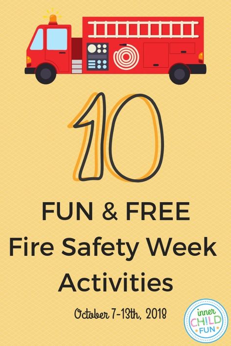 Here are 10 fun and free #firepreventionweek activities with printables, worksheets, lesson plans, apps, and more! This year Fire Safety Week is October 7-13th, 2018. Fire Prevention Week Preschool, Fire Safety Lesson Plans, Fire Safety Week Activities, Fire Safety Worksheets, Fire Safety Lessons, Fire Safety Preschool Crafts, Safety Lesson Plans, Fire Safety Crafts, Fire Safety Free