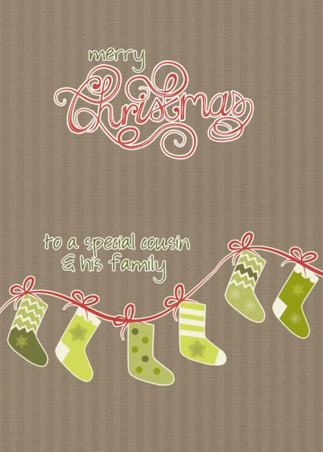 Merry Christmas to my cousin and his family, stockings, card #Ad , #AFFILIATE, #cousin, #Christmas, #Merry, #card Merry Christmas To My Brother, Paper Effect, Green Stockings, Graphic Design Cards, Purple Cards, Snowman Cards, Hanging Stockings, Contemporary Christmas, Foster Mom