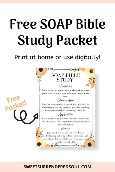 Soap Method Bible Study, Bible Study Plans For Beginners Soap, Soap Bible Study Method Printable Free, Soap Bible Study Template, Bible Study Soap, Soap Bible Study Method, Study Gift, Bible Study Materials, Soap Bible Study