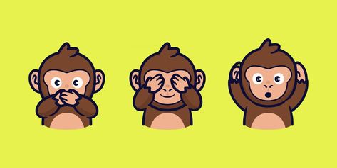 Monkeys Cartoon, Icon Character, 3 Monkeys, Cartoon Monkey, Monkey Pictures, Action Pose, Pet Monkey, Cartoon Memes, Action Poses