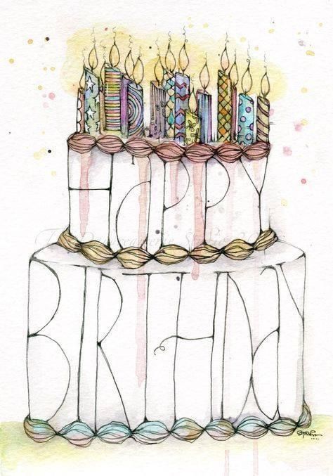 Birthday Cake Watercolor, For Brother Birthday Wishes, Brother Birthday Wishes, Cake Watercolor, Heart Touching Birthday Wishes, Birthday Wishes For Brother, Birthday Greetings Friend, Happy Birthday Art, Watercolor Birthday Cards