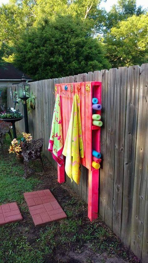 Don’t let the beautiful weather slip by without crossing some projects off your to-do list. Here are 17 summer pallet ideas you can DIY this weekend. Gather some pallets, grab your tools and make something beautiful! Cool Summer Pallet Ideas Build an outdoor shower. This is a great project for those with a pool��… Yourread more... Pallet Pool, Pool Storage, Pool Hacks, Diy Pool, Pool Decor, Backyard Projects, Pool Accessories, Backyard Fun, Summer Diy